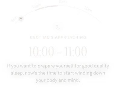 Oura Ring App view of bedtime approaching data